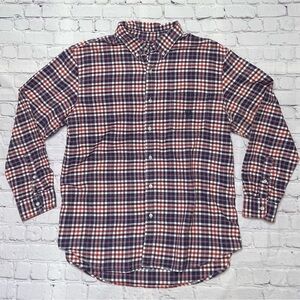 Chaps Men's Long-Sleeve Plaid Button-Down Shirt - Red/Navy/White -SIZE XL